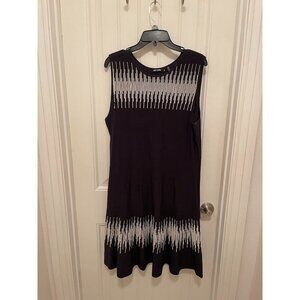 NIC+ZOE Sleeveless Patterned Black & White‎ Dress - XL
